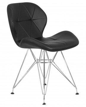 Стул обеденный DOBRIN BUTTERFLY CHROME, ножки хром, цвет чёрный в Казани - kazan.ok-mebel.com | фото 2