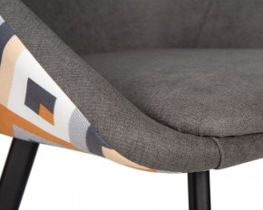 Стул обеденный DOBRIN MARKUS, ЭМАЛЬ ЧЕРНЫЙ МУАР ткань Candy Graphite+Escada Ochre в Казани - kazan.ok-mebel.com | фото 7
