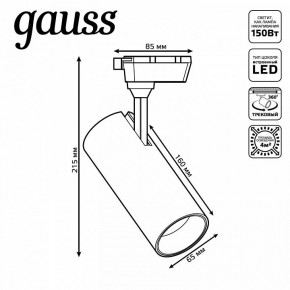 Светильник на штанге Gauss Track Light TR062 в Казани - kazan.ok-mebel.com | фото 5