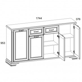 Тумба 4D1S, MONAKO, цвет Сосна винтаж/дуб анкона в Казани - kazan.ok-mebel.com | фото 2