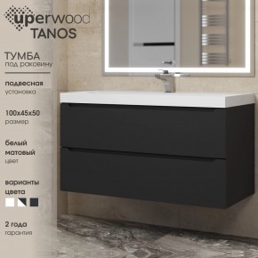 Тумба под раковину Uperwood Tanos 100 см, подвесная, черная матовая в Казани - kazan.ok-mebel.com | фото 3