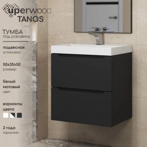 Тумба под раковину Uperwood Tanos 50 см, подвесная, черная матовая в Казани - kazan.ok-mebel.com | фото 4