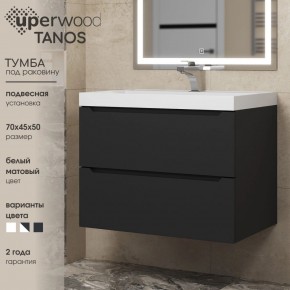 Тумба под раковину Uperwood Tanos 70 см, подвесная, черная матовая в Казани - kazan.ok-mebel.com | фото 3
