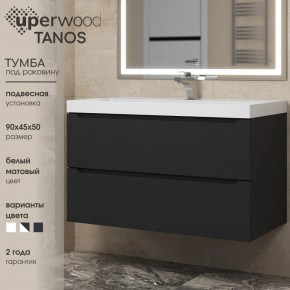 Тумба под раковину Uperwood Tanos 90 см, подвесная, черная матовая в Казани - kazan.ok-mebel.com | фото 3