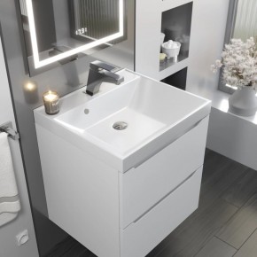 Тумба с раковиной Uperwood Tanos 50 см, подвесная, белая матовая в Казани - kazan.ok-mebel.com | фото 9